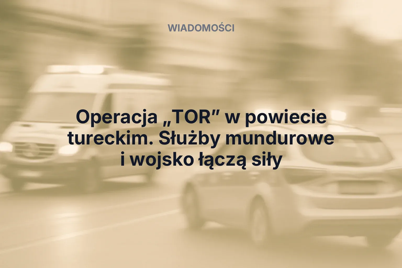 Miniatura: Operacja „TOR” w powiecie tureckim. Służby mundurowe i wojsko łączą siły